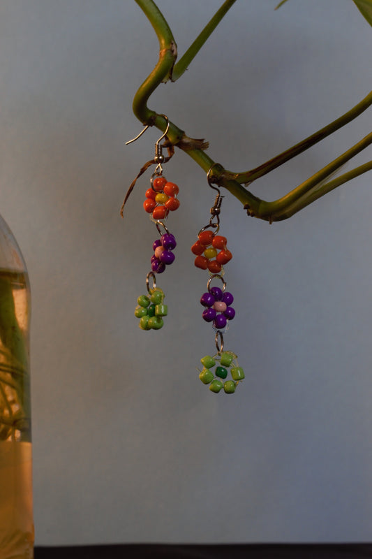 Flower beaded earing