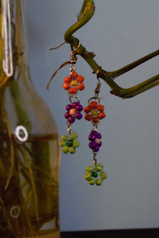 Flower beaded earing