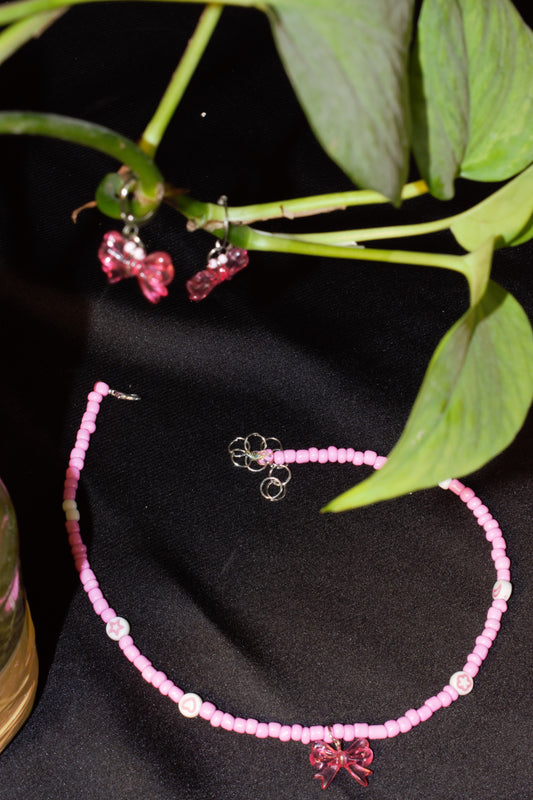 Bow necklace set